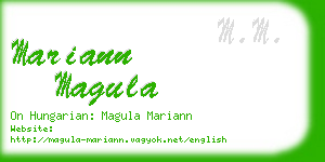 mariann magula business card